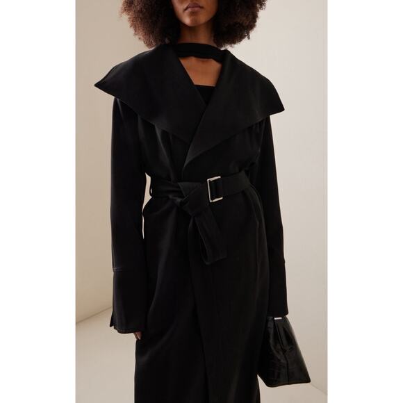 Totême Women's Signature Flowing Twill Trench Coat Black Pre-Fall '24 - Picture 4 of 16